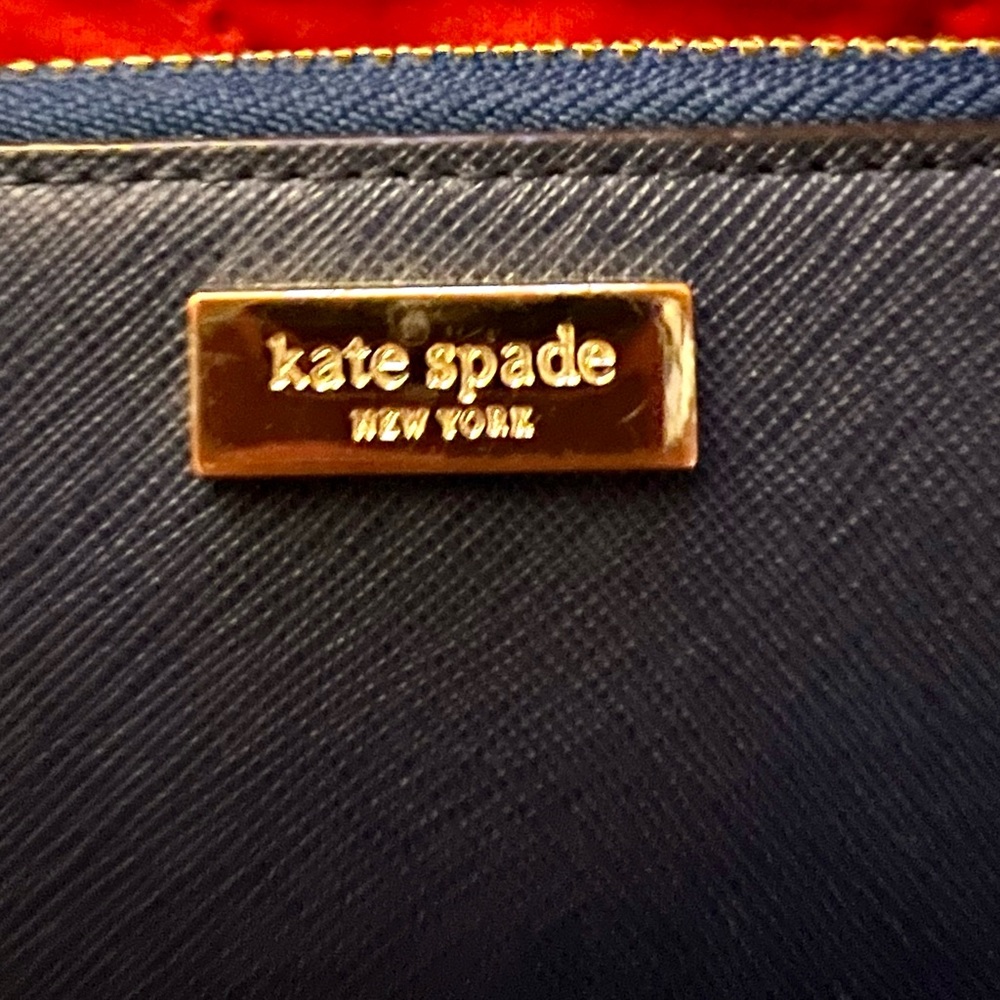 Kate Spade Navy Blue Wallet with Gold Accent - Picture 3 of 16